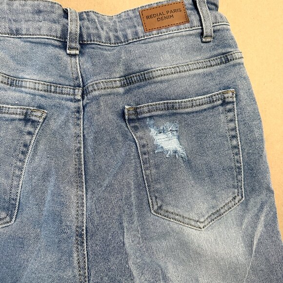 Redial Premium Denim Paris Light Blue Ripped Jeans - Size 7 or 8 - Picture 5 of 8
